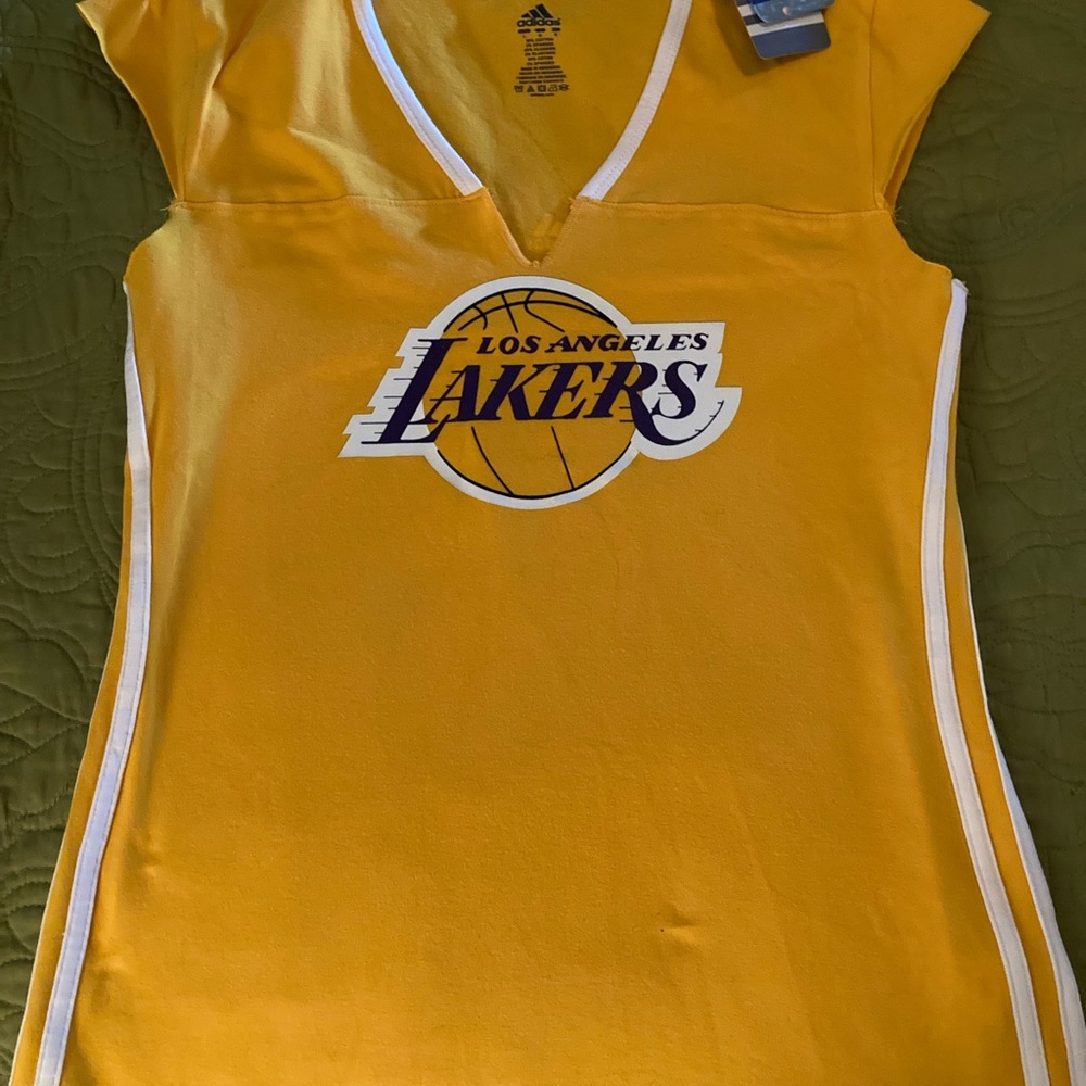 Brand New - Women’s Adidas Lakers V-neck Tee